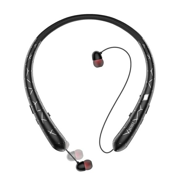 Neckband Bluetooth Headphones Stereo Earbuds, Black - Picture 1 of 7